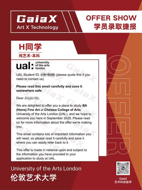 GaiaX student offer — University of the Arts London, Fine Art (Undergraduate), UK