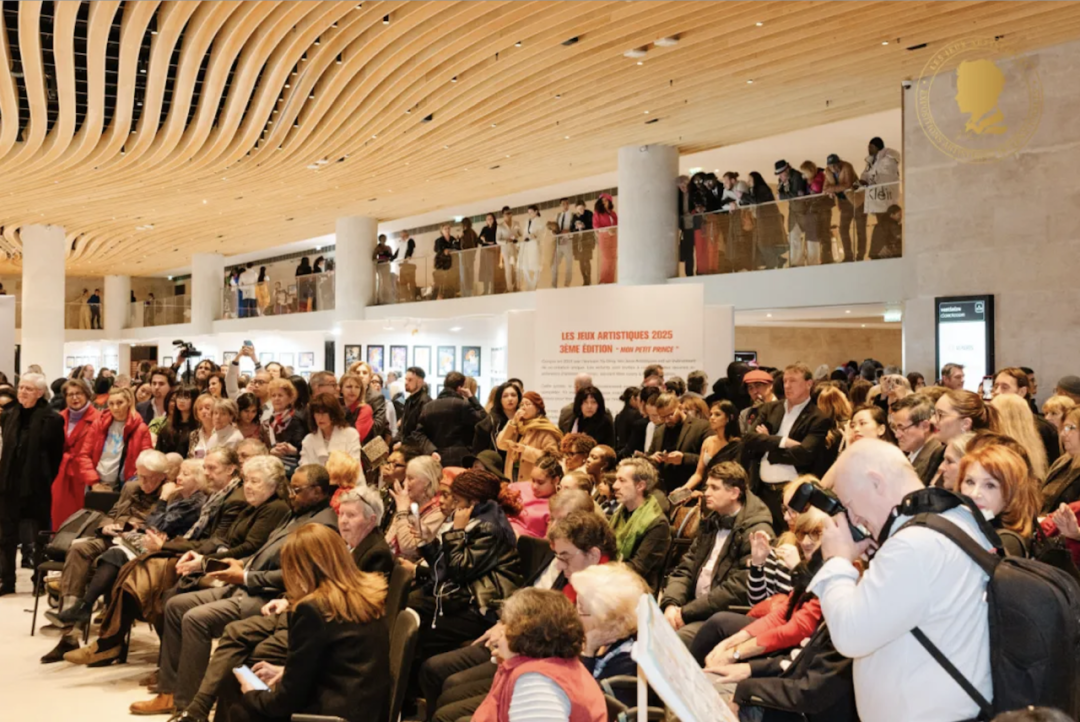Guests gathered at a previous International Art Co-Creation Exhibition