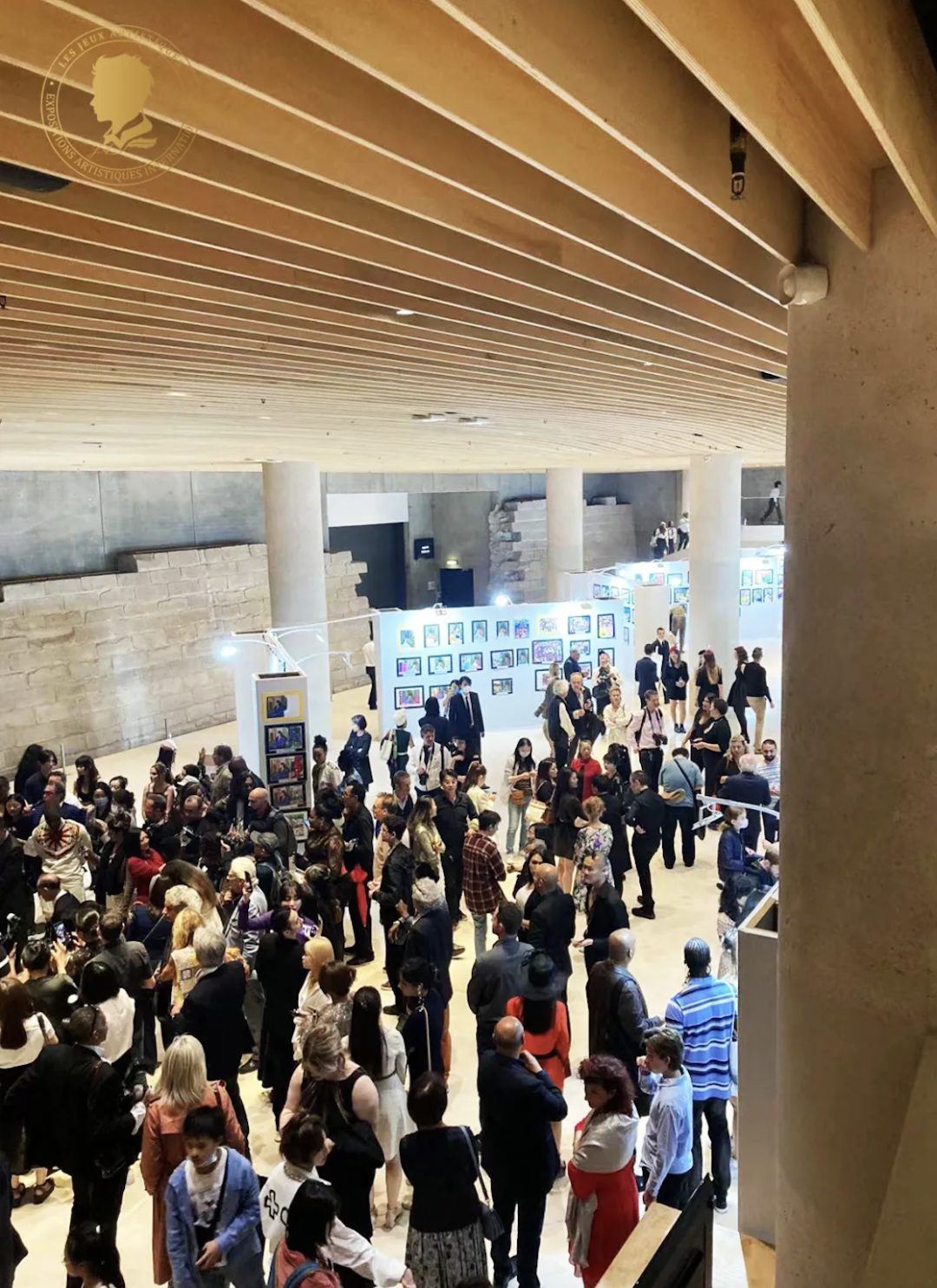 Visitors gathering at the exhibition venue