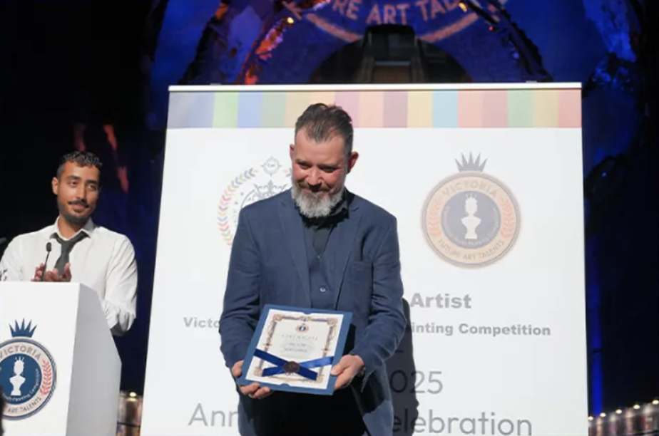 Award presentation at the Victoria competition annual celebration
